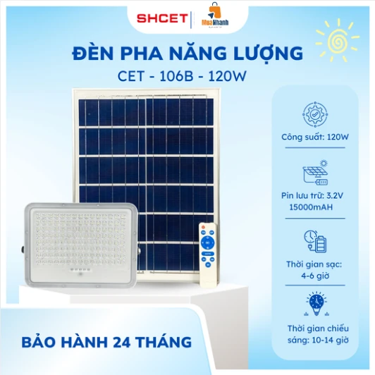 Đèn pha năng lượng mặt trời 120W
