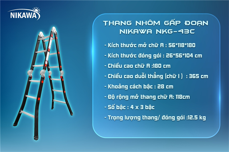 THANG NHÔM GẤP ĐOẠN NIKAWA NKG-43C