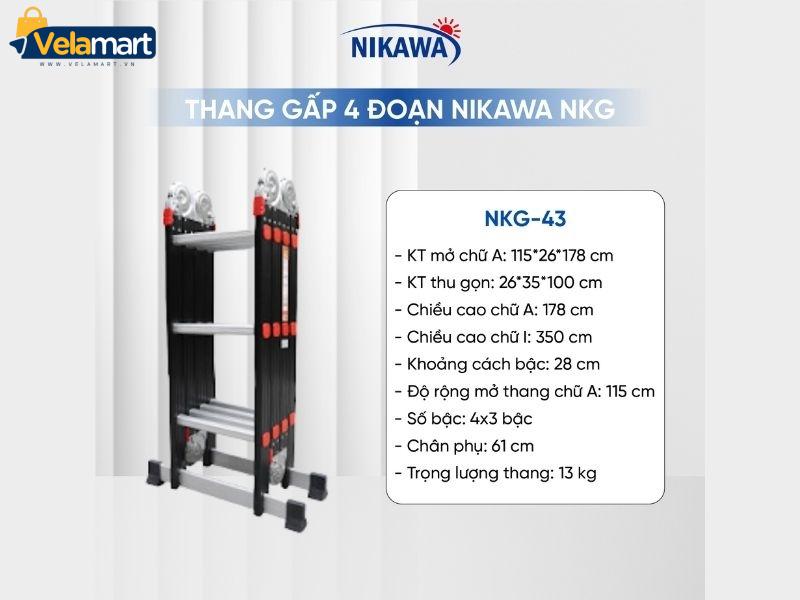 THANG NHÔM GẤP ĐOẠN NIKAWA NKG-43