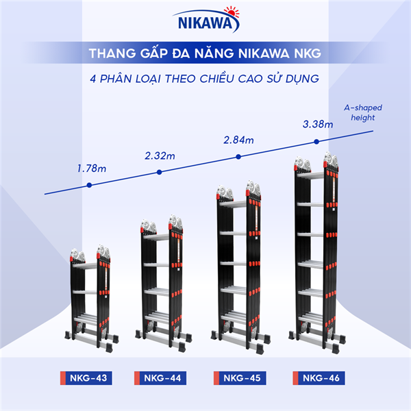 THANG NHÔM GẤP ĐOẠN NIKAWA NKG-45