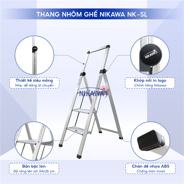 THANG GHẾ NHÔM NIKAWA NK-3SL