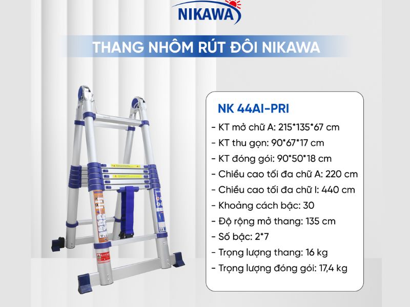 THANG NHÔM RÚT ĐÔI NIKAWA NK-44AI-PRI