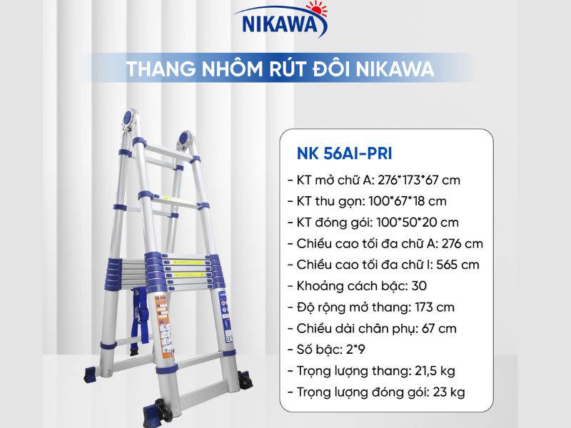 THANG NHÔM RÚT ĐÔI NIKAWA NK-56AI-PRI