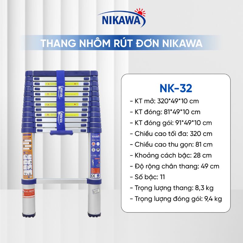 THANG NHÔM RÚT ĐƠN NIKAWA NK-32