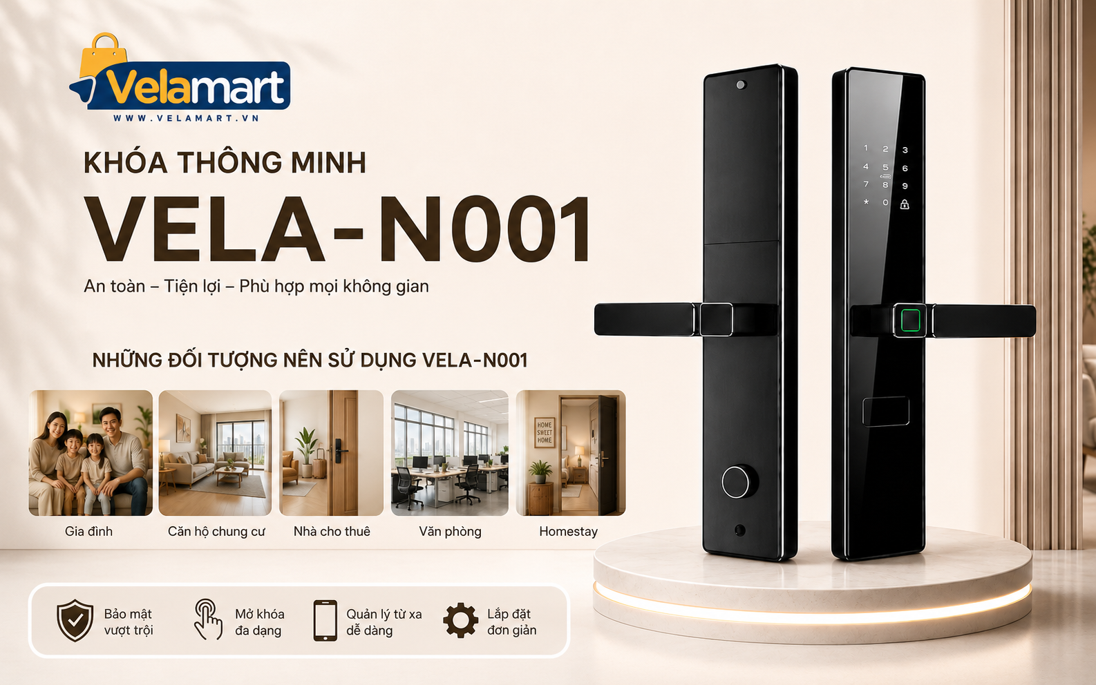 Khoá cửa thông minh VELA-N001