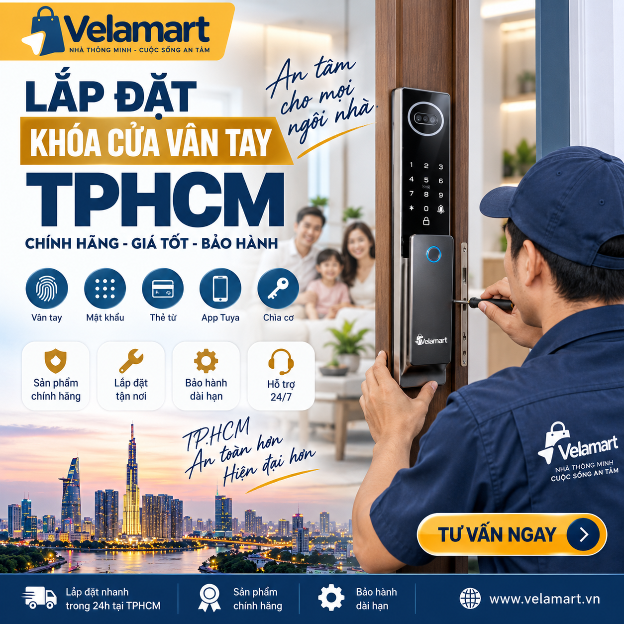 Lắp Đặt Khóa Cửa Vân Tay TPHCM – Chính Hãng, Giá Tốt, Bảo Hành