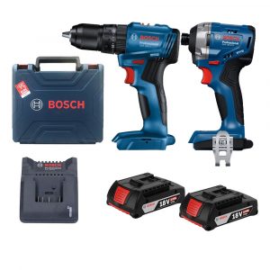 Combo Bosch 2 - Máy khoan pin GSB 185-LI + Máy vặn vít GDR 215 + 2 Pin 18V 2.0Ah & 1 Sạc