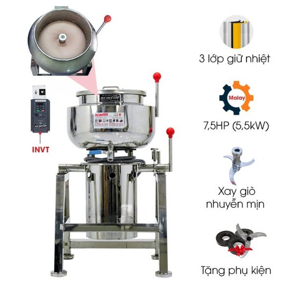 Máy xay giò chả 3 lớp 10kg/mẻ