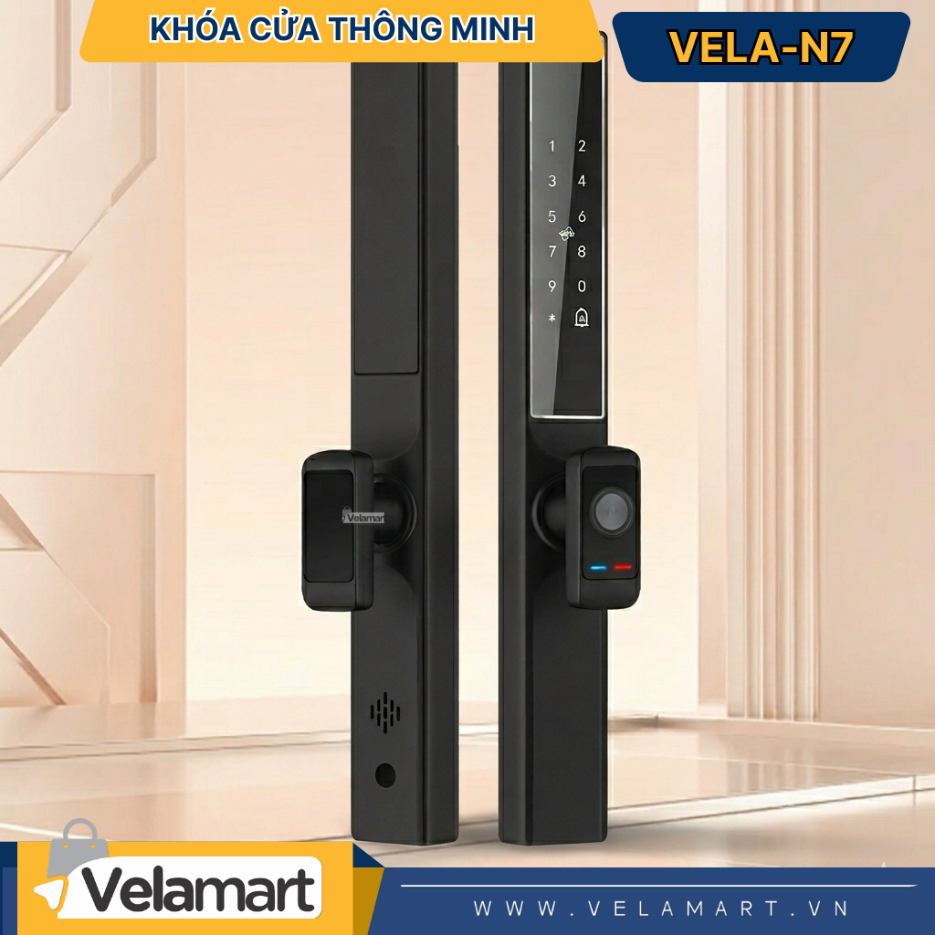 Khóa Cửa Thông Minh VELA-N7 Velamart - Vân Tay Siêu Nhạy, Mở Khóa Từ Xa, Bảo Mật Tuyệt Đối Cho Nhà Hiện Đại