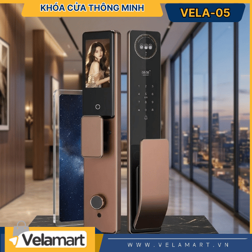 Khóa Cửa Thông Minh Vela-05 Velart – Nhận Diện Khuôn Mặt , Vân Tay Siêu Nhạy, Bảo Mật Tối Đa Cho Nhà Hiện Đại